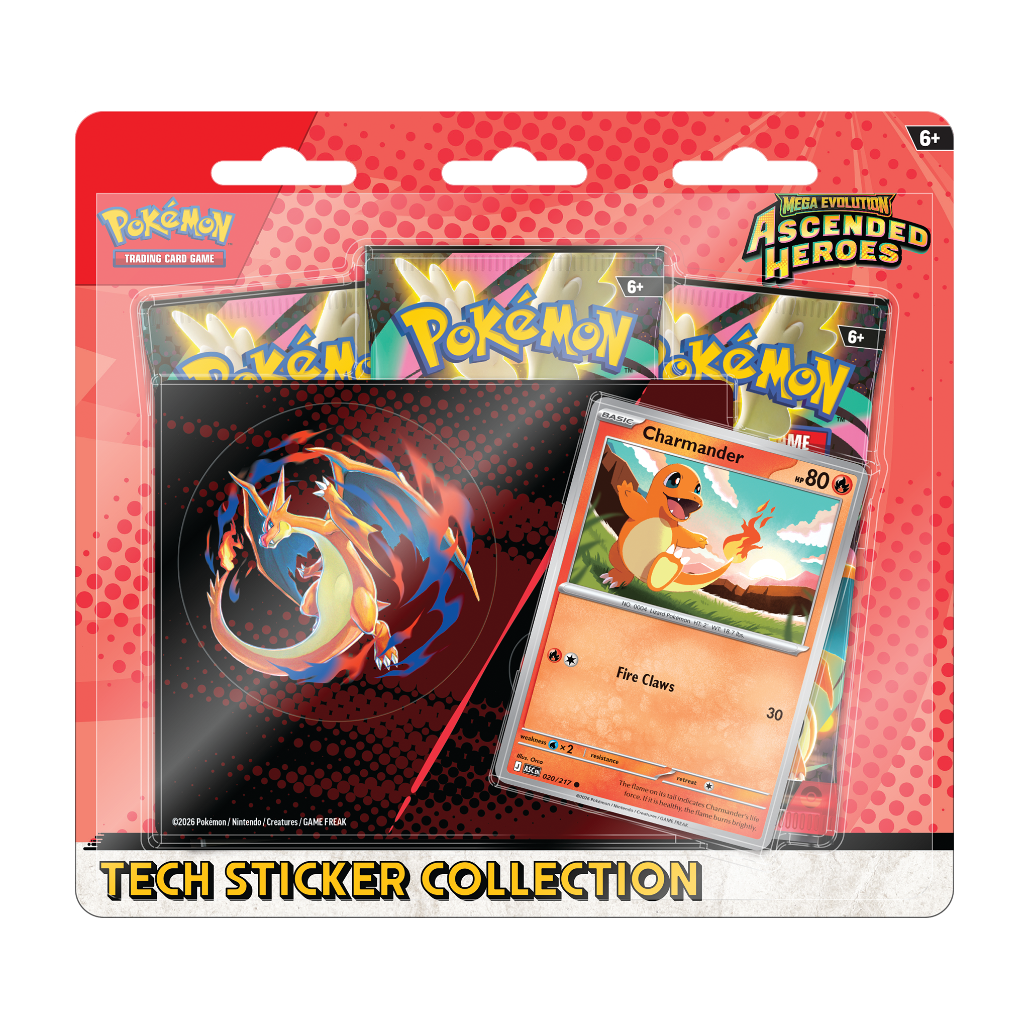 Pokemon Ascended Heroes Tech Sticker - Charmander PREORDER